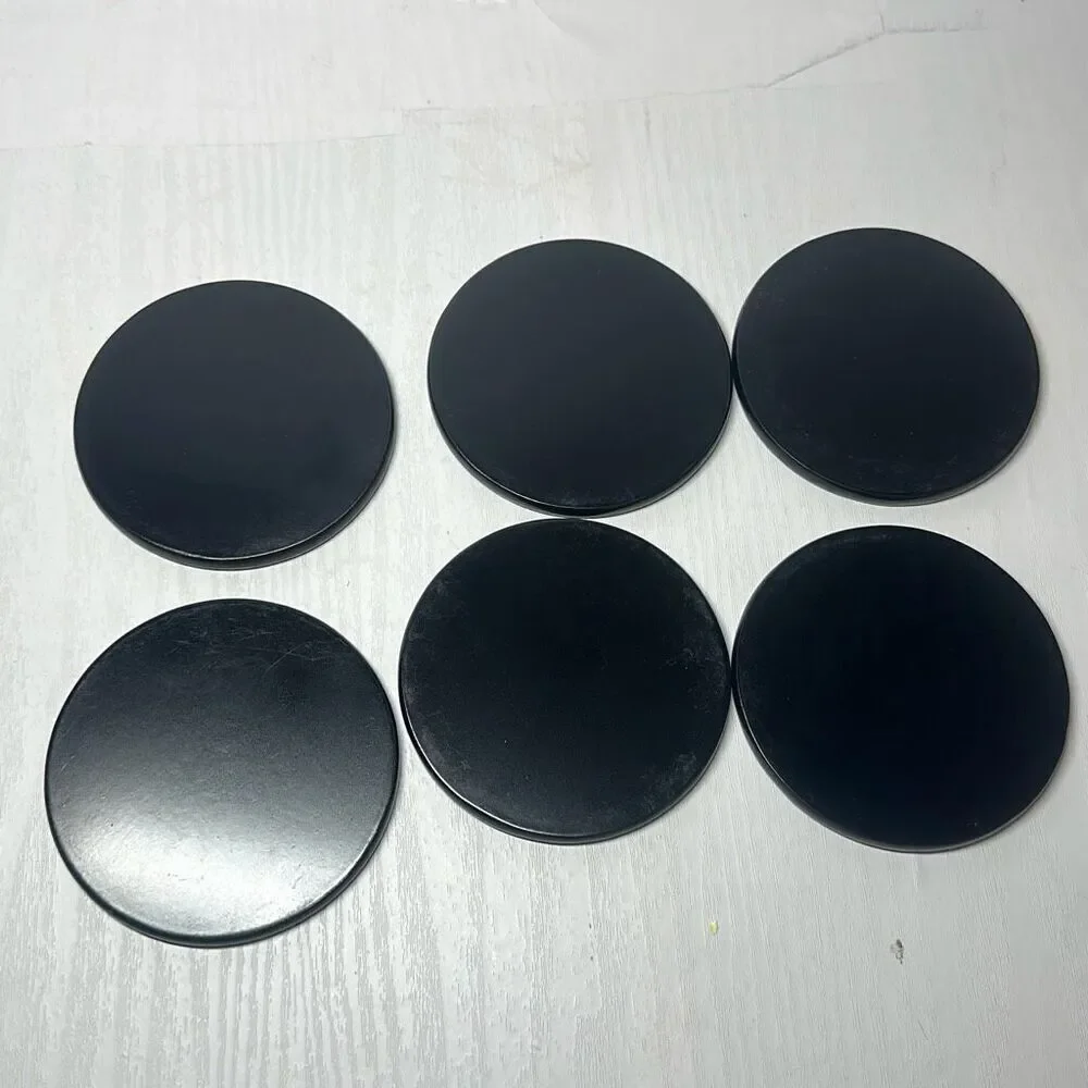 Vietnam Asian Art Set Of 6 Vietnamese Coasters Mother Of‎ Pearl Inset Vintage